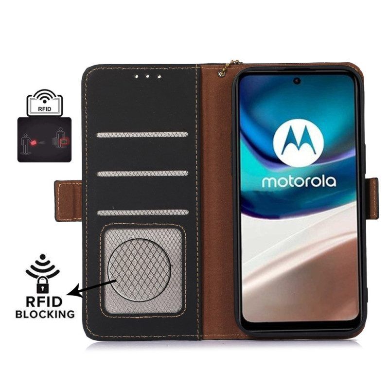 Lederhüllen Für Moto G73 5G Rfid Aus Echtem Leder