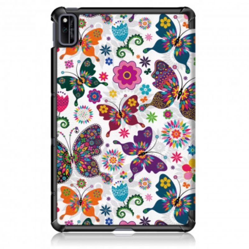 Verstärktes Smart Case Huawei Matepad New Retro Schmetterlinge Und Blumen