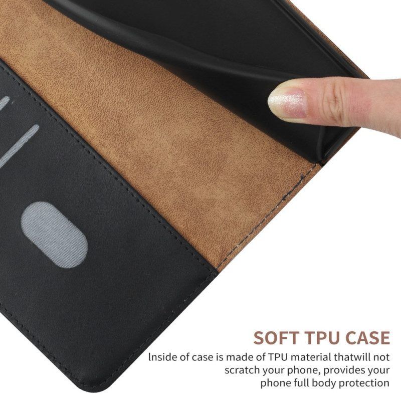 Flip Case Für Samsung Galaxy M13 Echtes Nappaleder