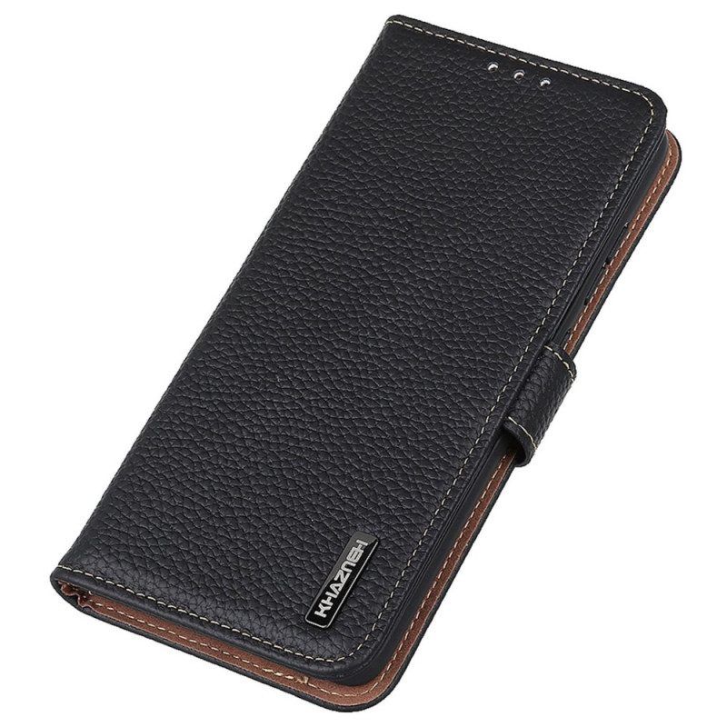 Flip Case Für Samsung Galaxy M13 Khazneh Litschi-leder