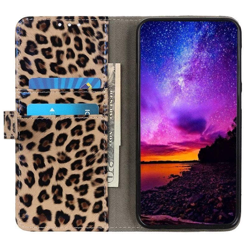 Flip Case Für Samsung Galaxy M13 Leopardenhaut-effekt