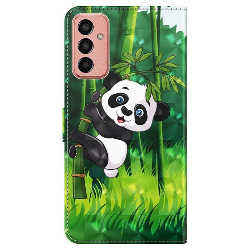 Flip Case Für Samsung Galaxy M13 Panda Und Bambus Mit Schlüsselband