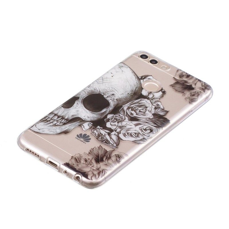 Hülle Huawei P Smart Durchsichtiger Blütenschädel