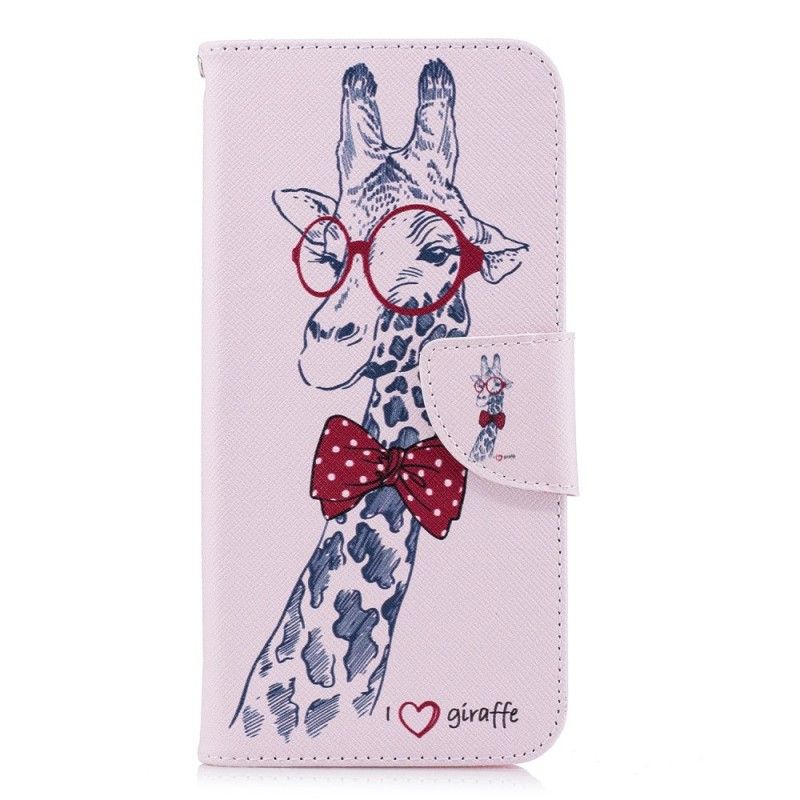 Lederhüllen Für Huawei P Smart Nerd-Giraffe