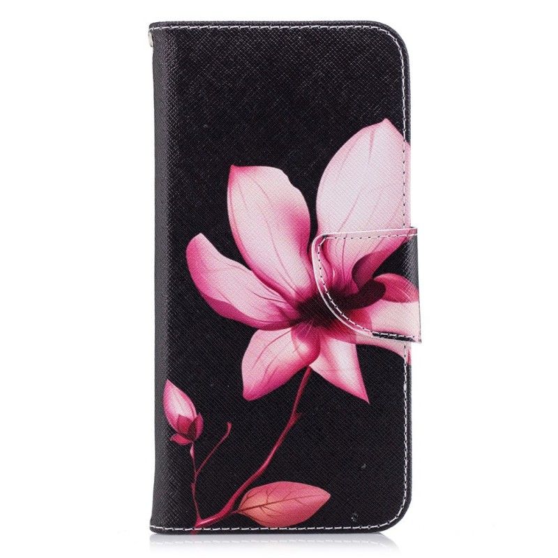 Lederhüllen Huawei P Smart Handyhülle Rosa Blume