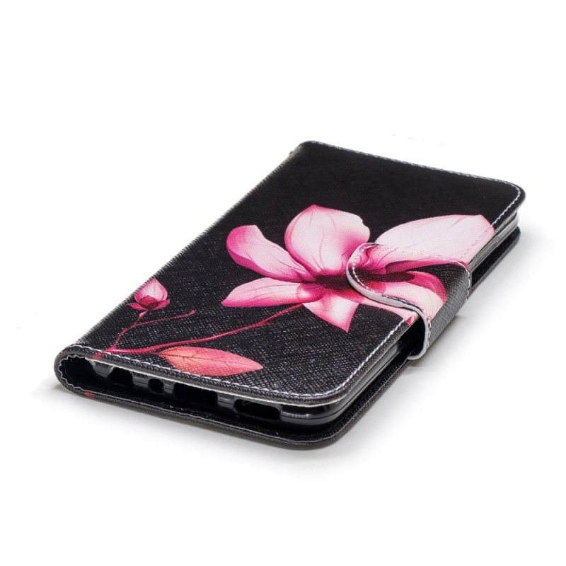 Lederhüllen Huawei P Smart Handyhülle Rosa Blume