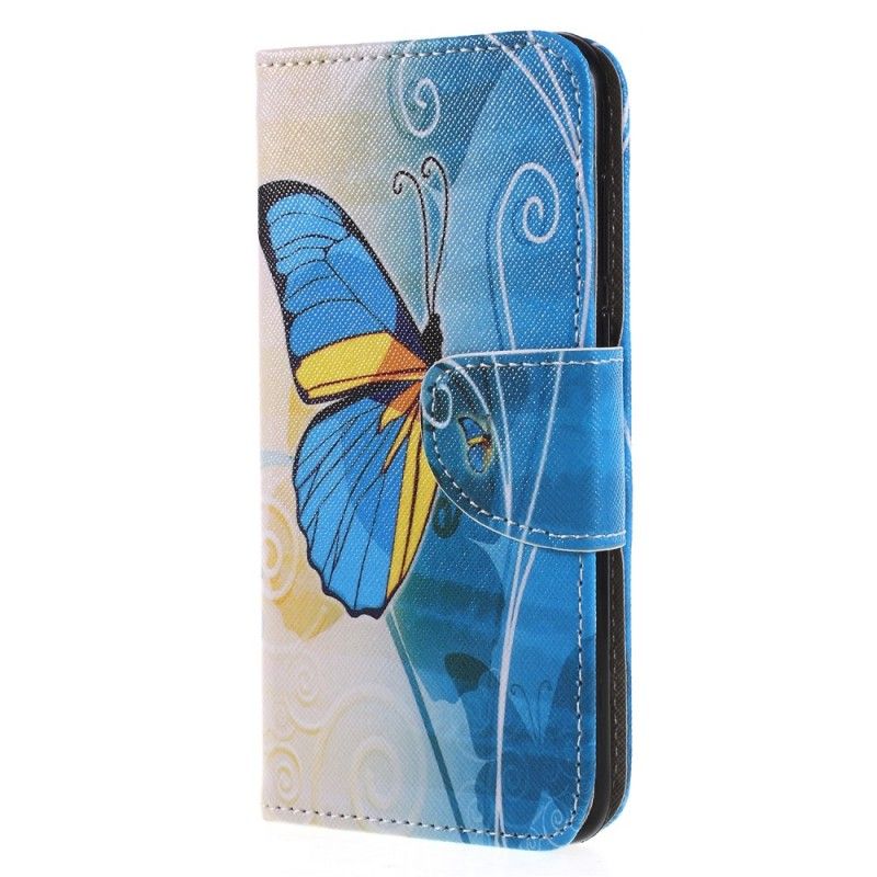 Lederhüllen Huawei P Smart Hellblau Schmetterlinge