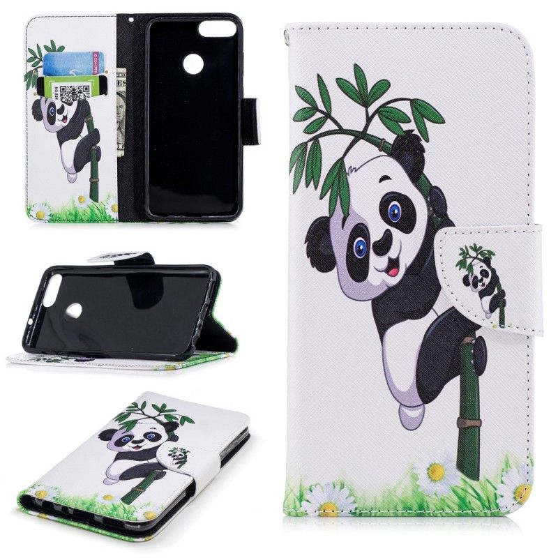 Lederhüllen Huawei P Smart Panda Auf Bambus