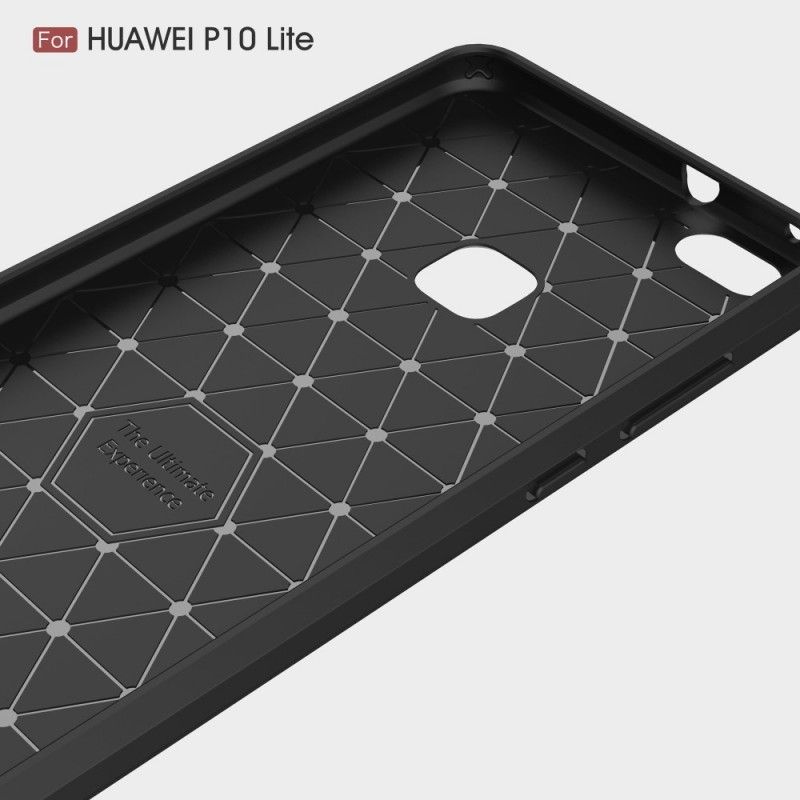 Hülle Für Huawei P10 Lite Schwarz Gebürstete Kohlefaser