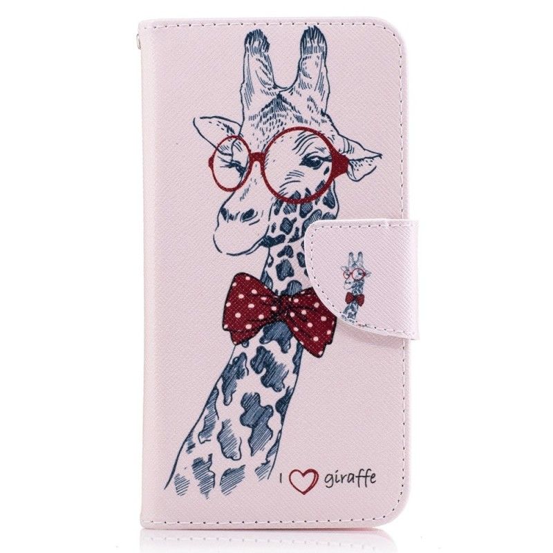 Lederhüllen Huawei P10 Lite Nerd-Giraffe