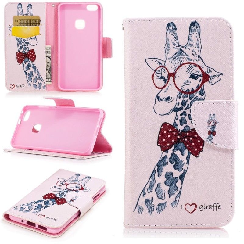 Lederhüllen Huawei P10 Lite Nerd-Giraffe