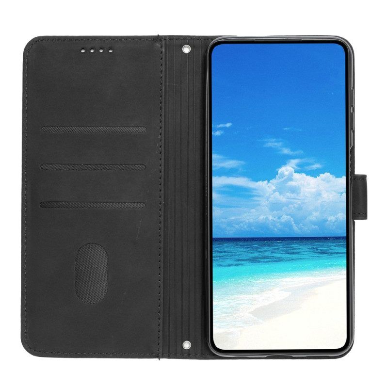 Flip Case Für Samsung Galaxy A54 5G Lächeln Mit Schultergurt