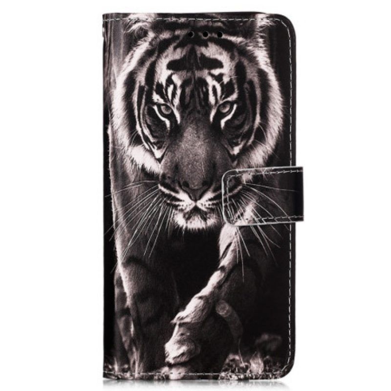 Flip Case Für Samsung Galaxy A54 5G Mit Kordel Der Tanga-tiger