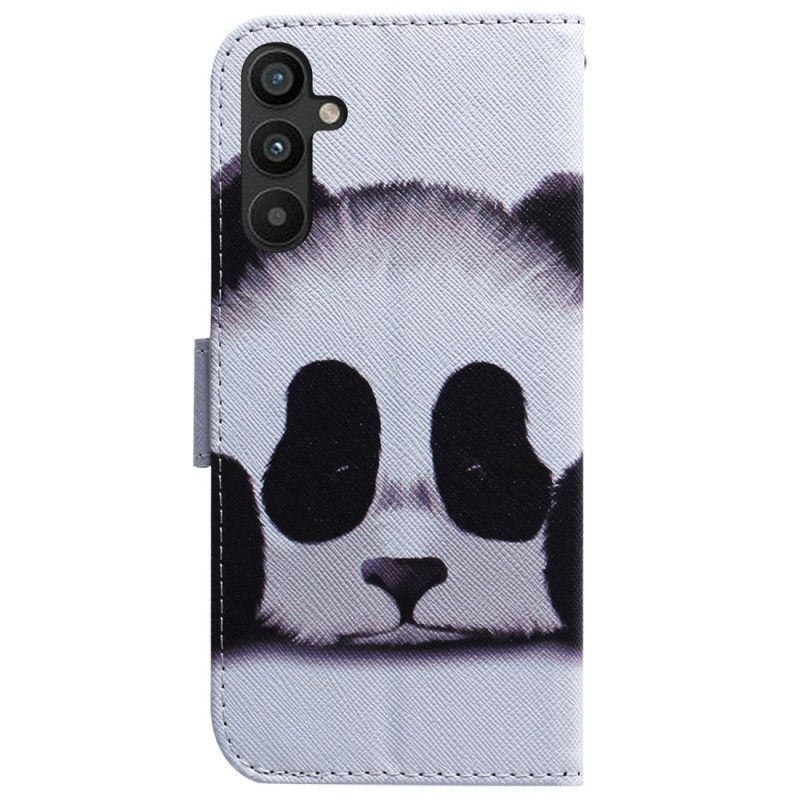 Flip Case Für Samsung Galaxy A54 5G Mit Kordel Lanyard Panda-fächer