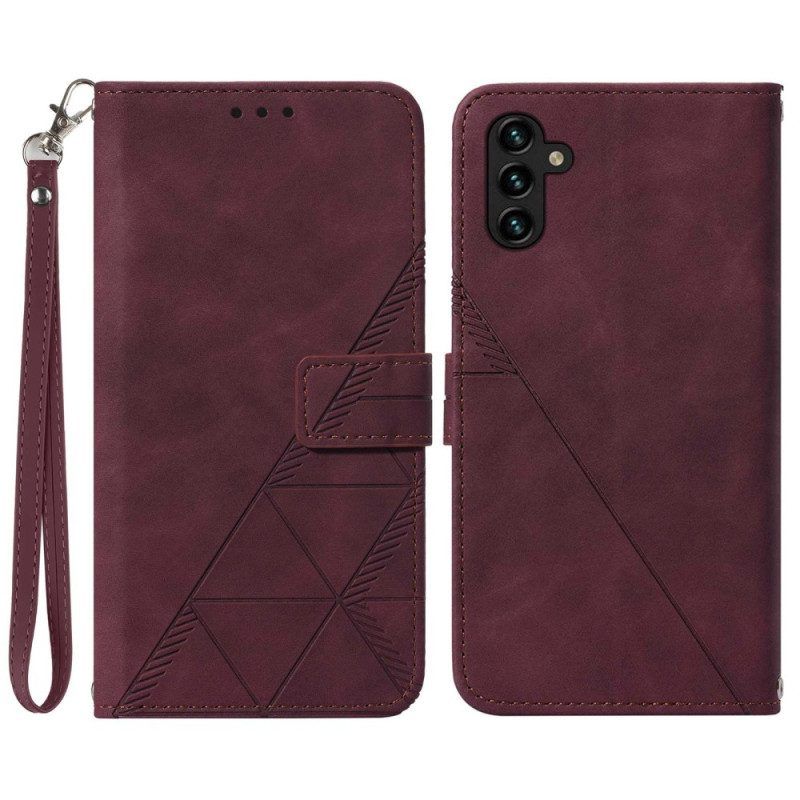 Flip Case Für Samsung Galaxy A54 5G Mit Kordel Riemendreiecke