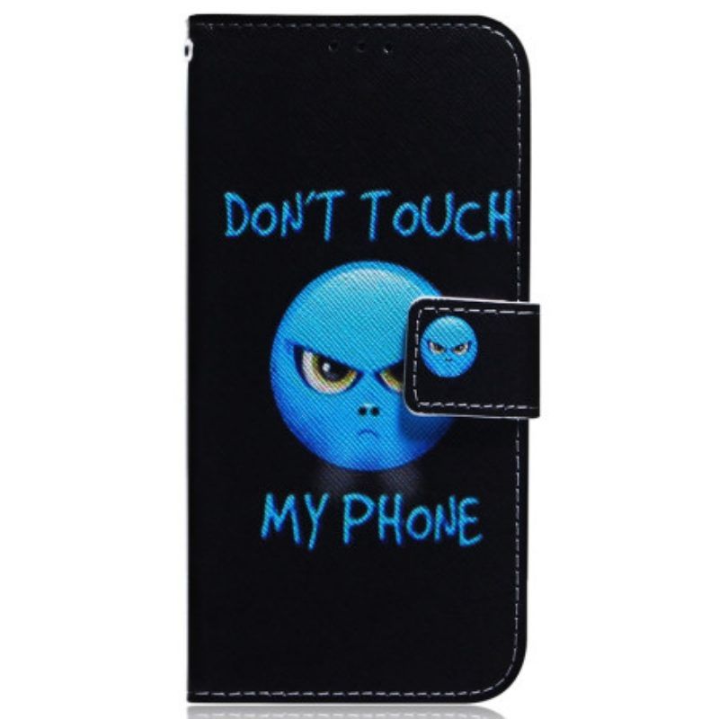 Lederhüllen Für Samsung Galaxy A54 5G Emoji: Fass Mein Telefon Nicht An