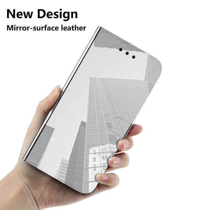 Lederhüllen Für Samsung Galaxy A54 5G Spiegel Und Schlüsselband