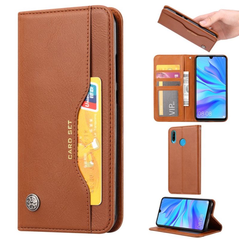 Flip Case Huawei P40 Lite E / Y7p Schwarz Kartenhalter Aus Kunstleder