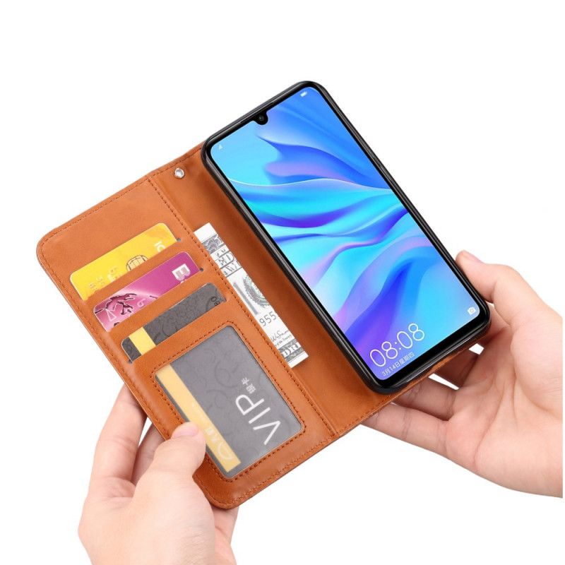 Flip Case Huawei P40 Lite E / Y7p Schwarz Kartenhalter Aus Kunstleder