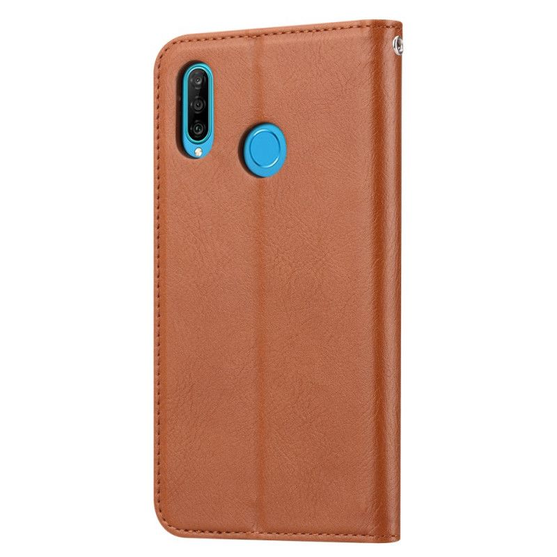 Flip Case Huawei P40 Lite E / Y7p Schwarz Kartenhalter Aus Kunstleder