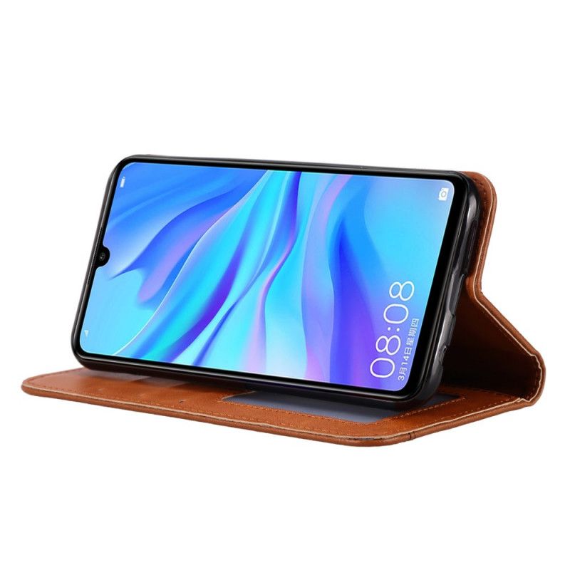 Flip Case Huawei P40 Lite E / Y7p Schwarz Kartenhalter Aus Kunstleder