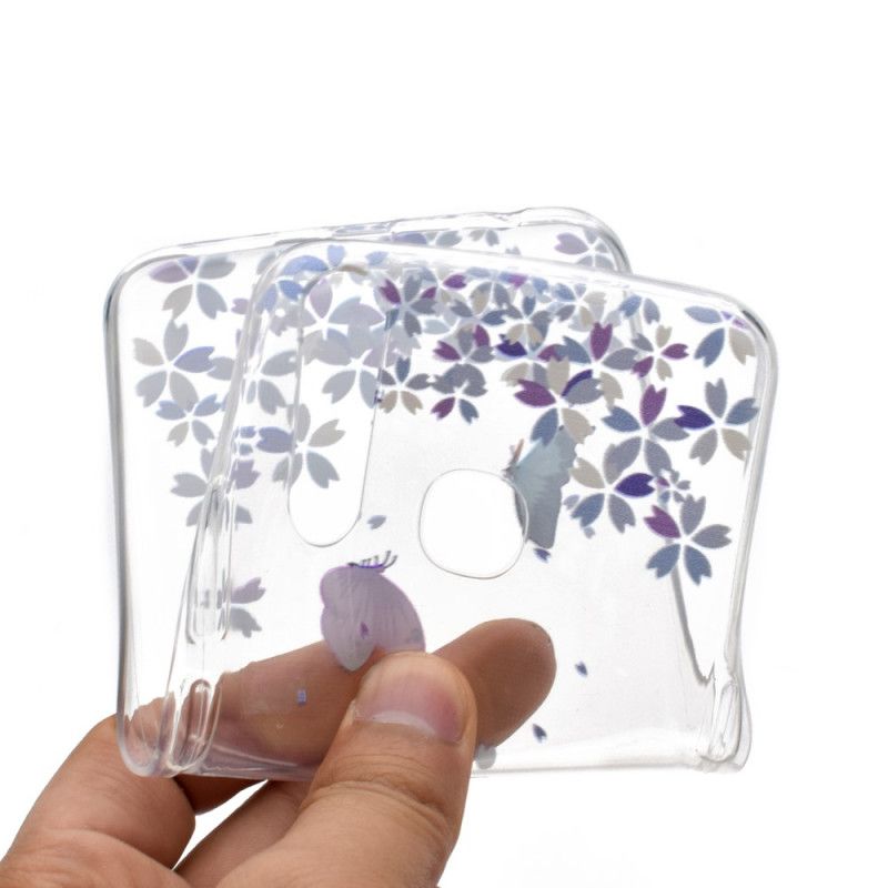 Hülle Für Huawei P40 Lite E / Y7p Transparente Schmetterlinge Und Blumen