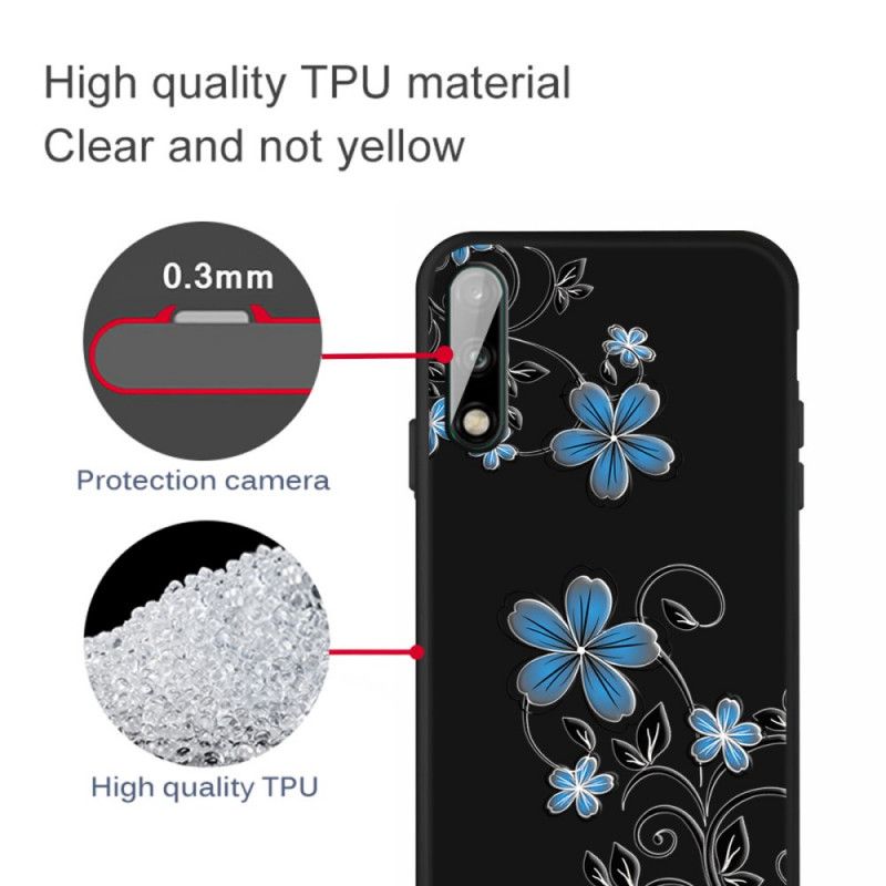 Hülle Huawei P40 Lite E / Y7p Blaue Blüten
