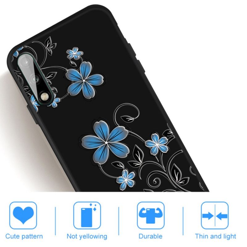 Hülle Huawei P40 Lite E / Y7p Blaue Blüten