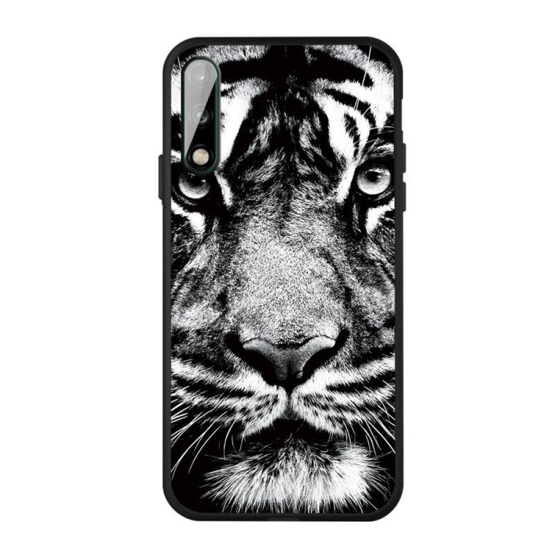 Hülle Huawei P40 Lite E / Y7p Handyhülle Schwarzweiss-Tiger