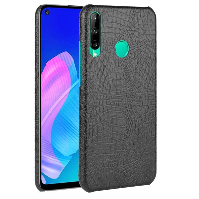 Hülle Huawei P40 Lite E / Y7p Schwarz Krokodilhauteffekt