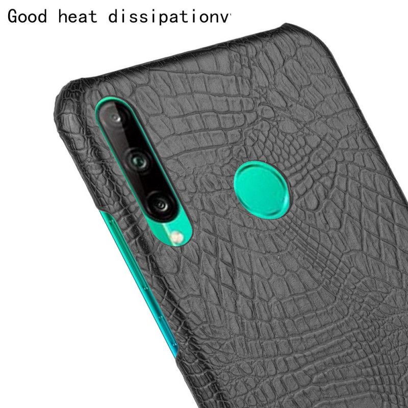 Hülle Huawei P40 Lite E / Y7p Schwarz Krokodilhauteffekt