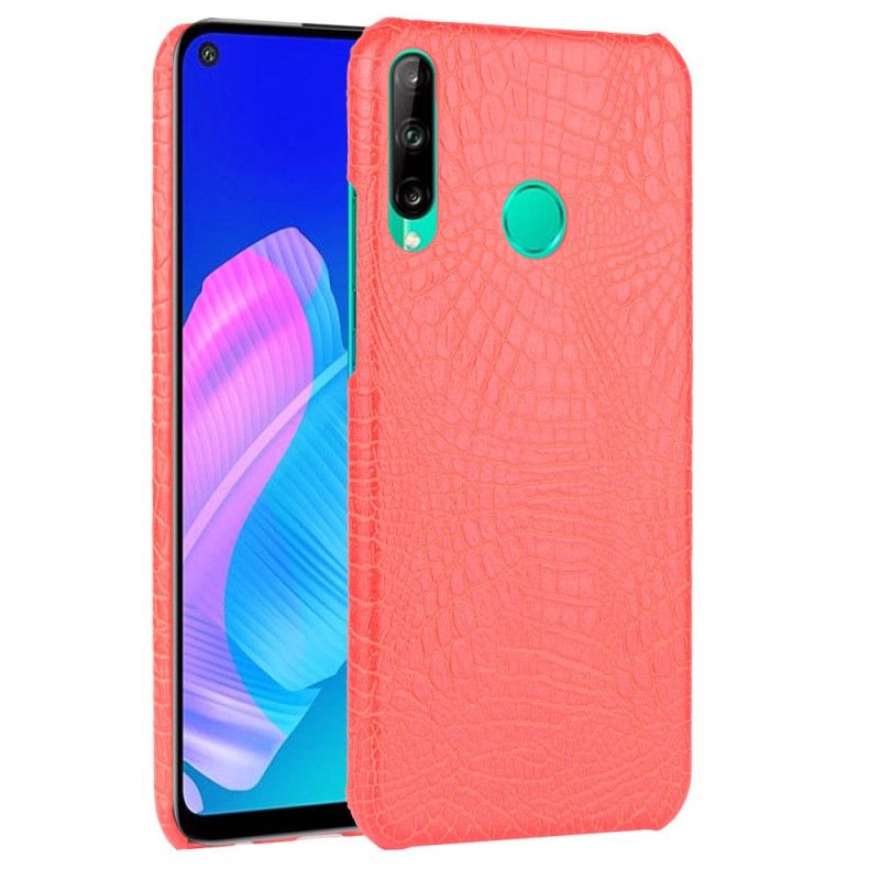 Hülle Huawei P40 Lite E / Y7p Schwarz Krokodilhauteffekt