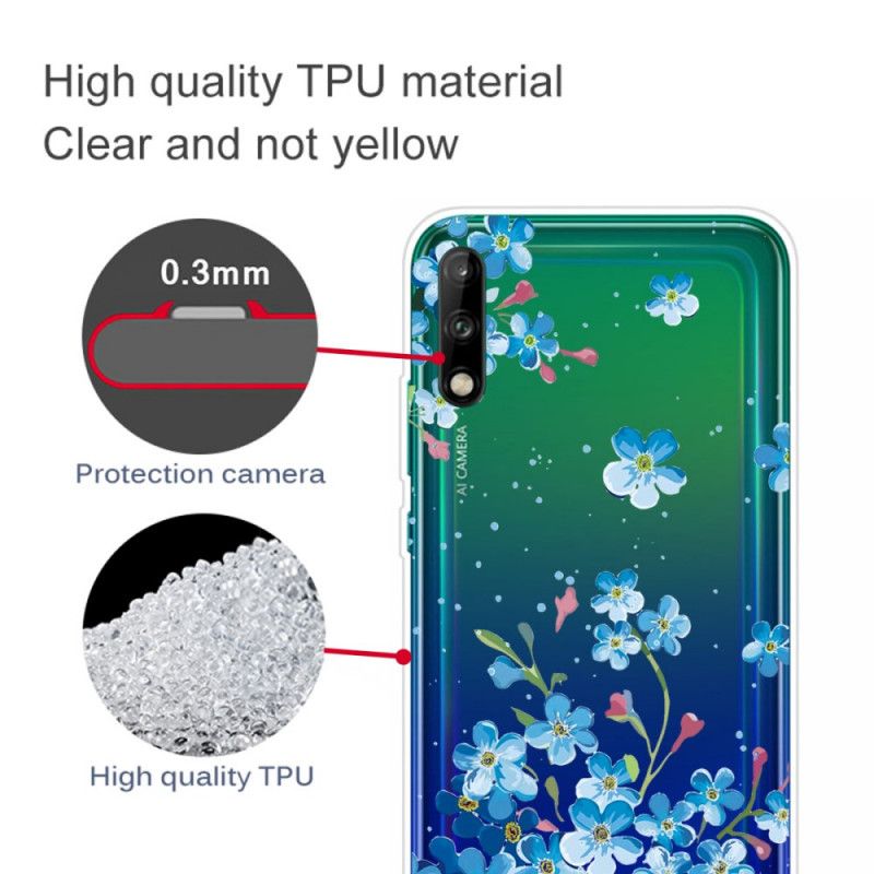 Hülle Huawei P40 Lite E / Y7p Strauß Blauer Blumen