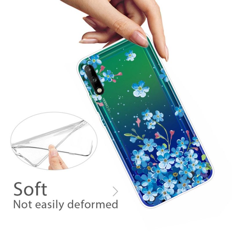 Hülle Huawei P40 Lite E / Y7p Strauß Blauer Blumen