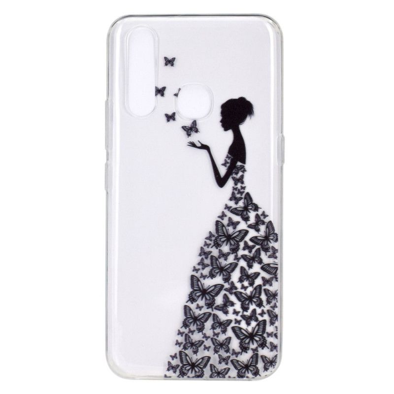 Hülle Huawei P40 Lite E / Y7p Transparentes Kleid Mit Schmetterlingen