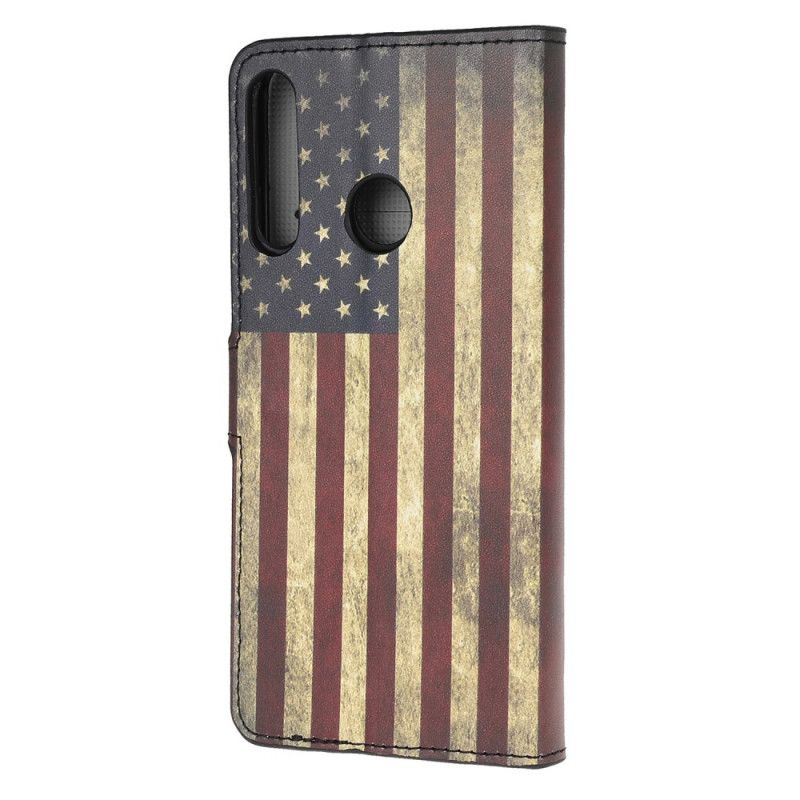 Lederhüllen Huawei P40 Lite E / Y7p Amerikanische Flagge