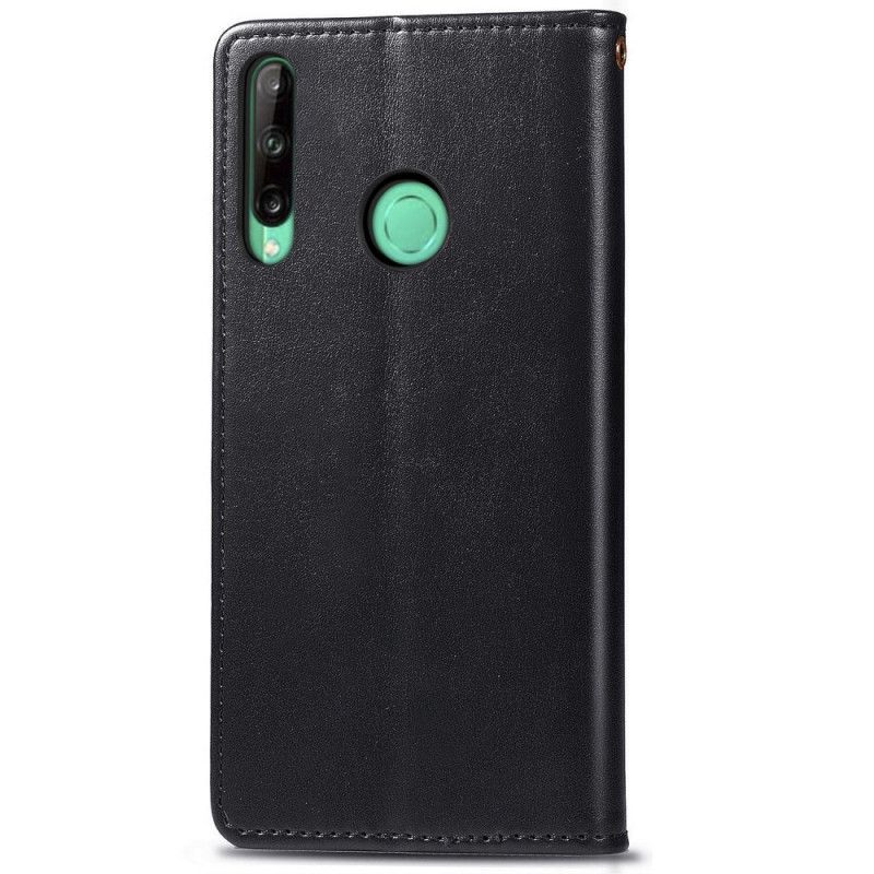 Lederhüllen Huawei P40 Lite E / Y7p Schwarz Kunstleder Und Vintage-Verschluss