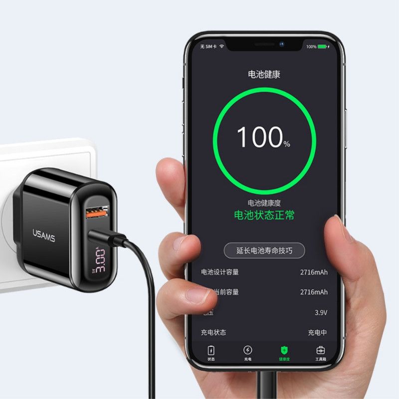 Usams Fast Charger Digitalanzeige