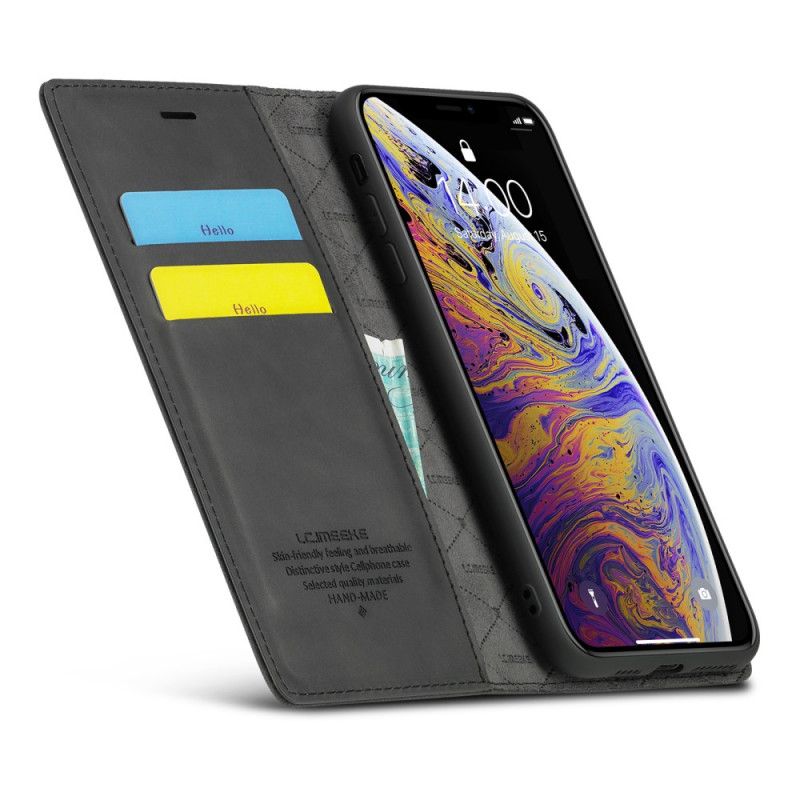 Flip Case Für iPhone X Schwarz Lc.Imeeke Ledereffekt