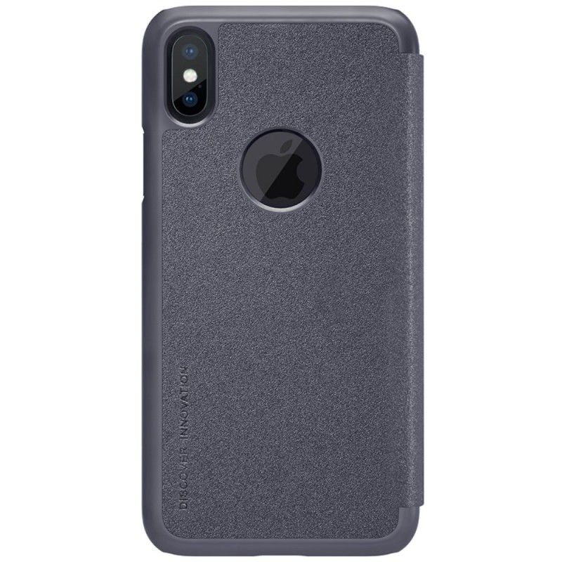 Flip Case Für iPhone X Schwarz Nillkin