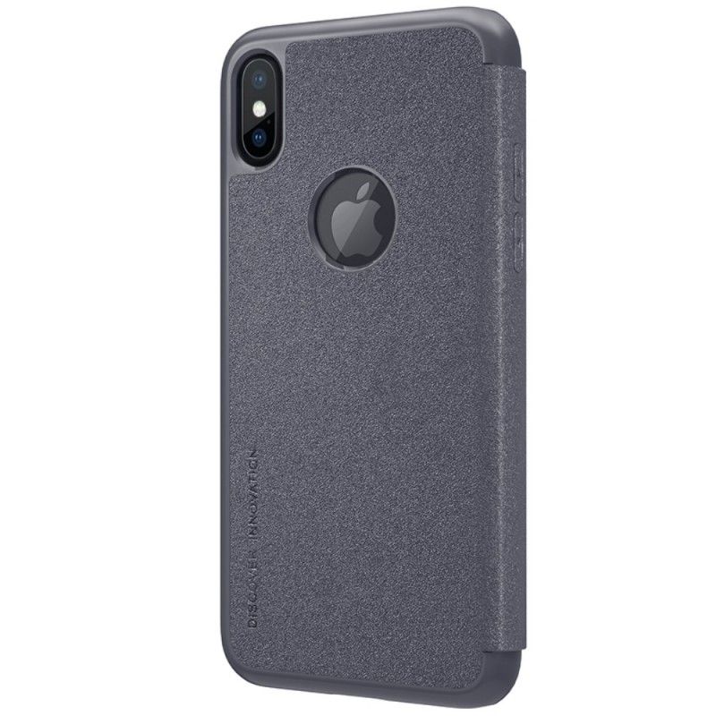 Flip Case Für iPhone X Schwarz Nillkin