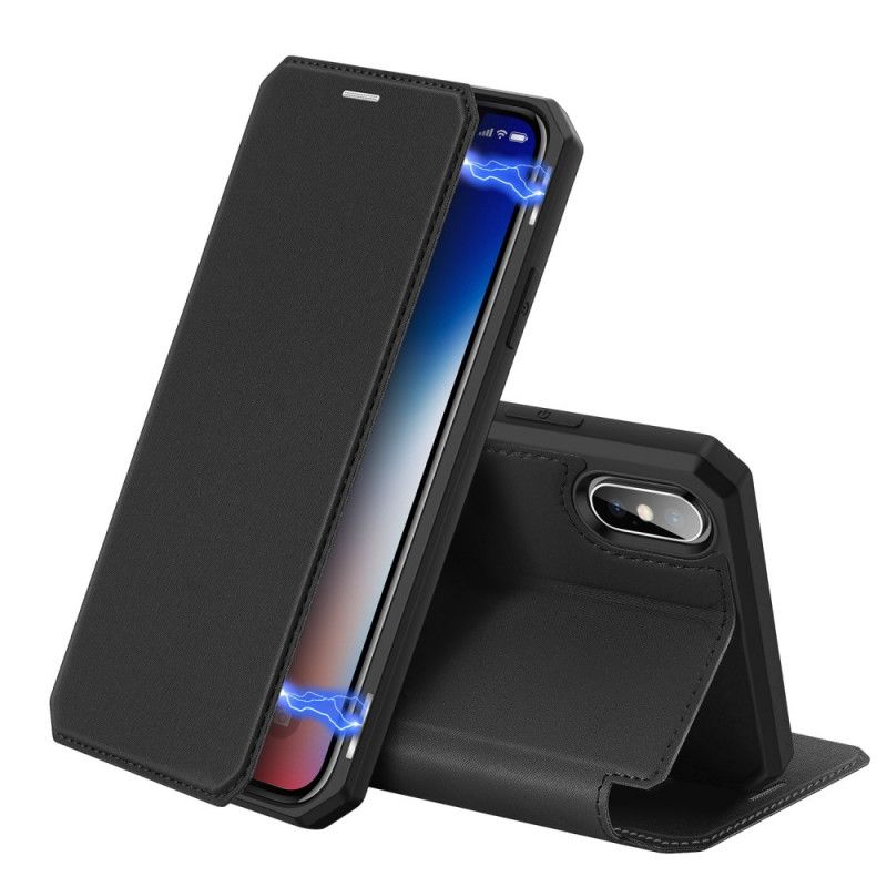 Flip Case iPhone X Schwarz Haut X Serie Dux Ducis