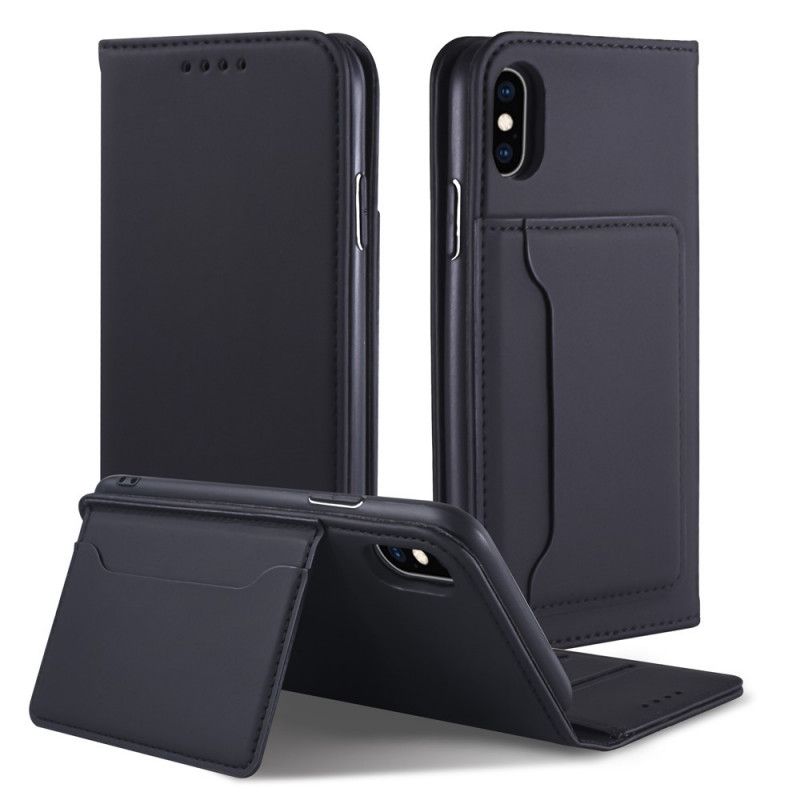 Flip Case iPhone X Schwarz Inhaber Einer Unterstützungskarte