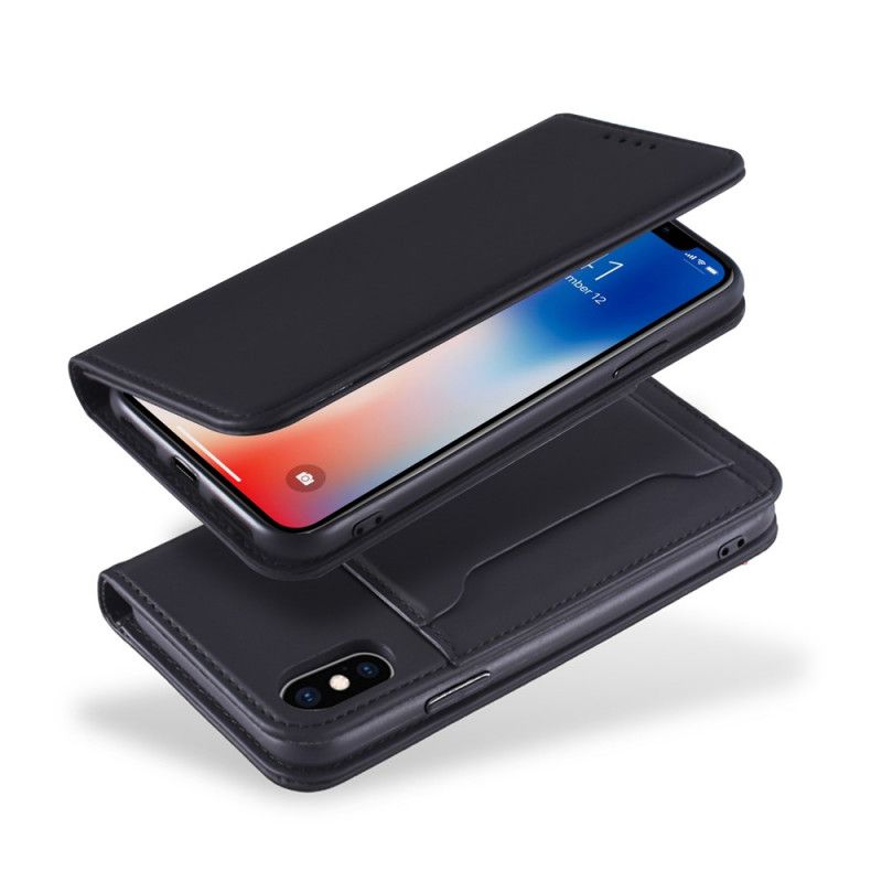 Flip Case iPhone X Schwarz Inhaber Einer Unterstützungskarte