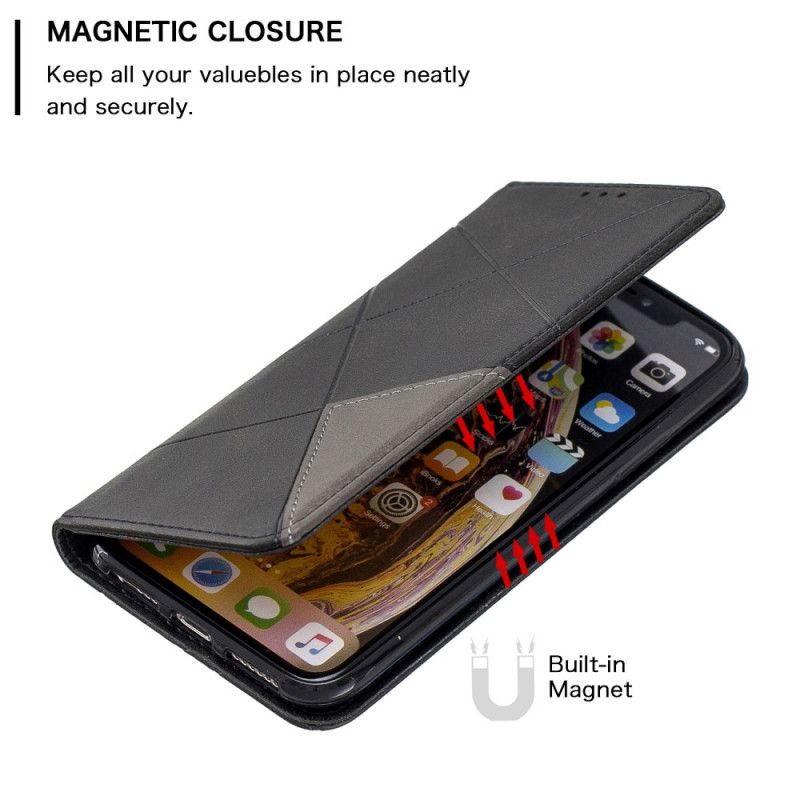 Flip Case iPhone X Schwarz Künstlerstil