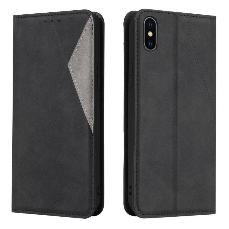 Flip Case iPhone X Schwarz Seidiges Berührungsdreieck