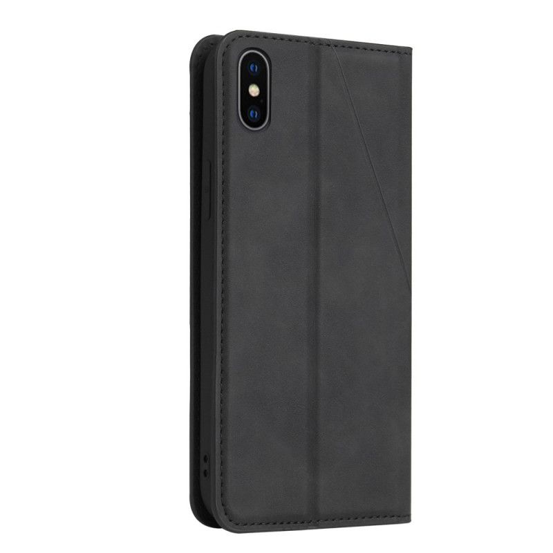 Flip Case iPhone X Schwarz Seidiges Berührungsdreieck