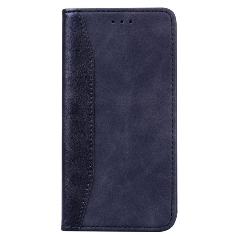 Flip Case iPhone X Schwarz Zweifarbiger Business-Ledereffekt