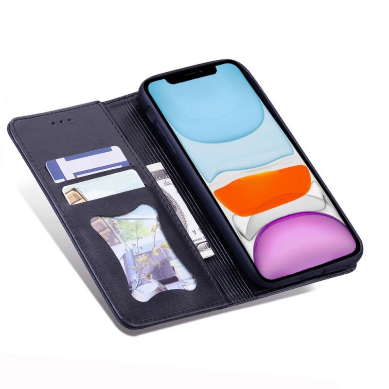 Flip Case iPhone X Schwarz Zweifarbiger Business-Ledereffekt