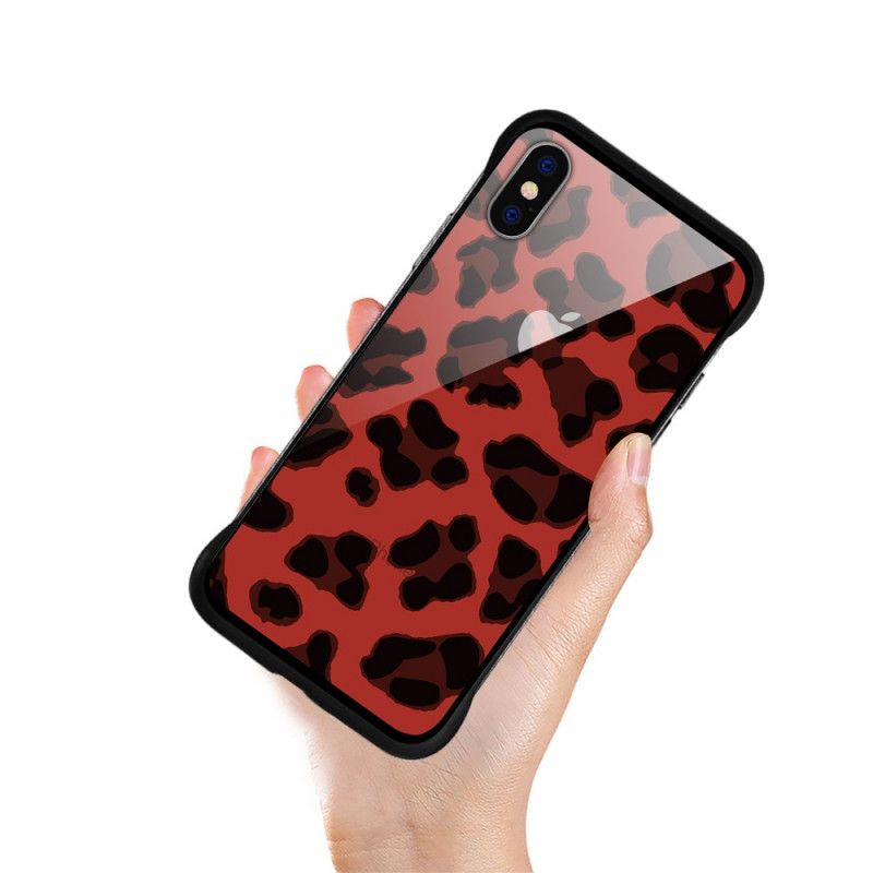 Hülle Für iPhone X Rot Nxe Leopardenflecken